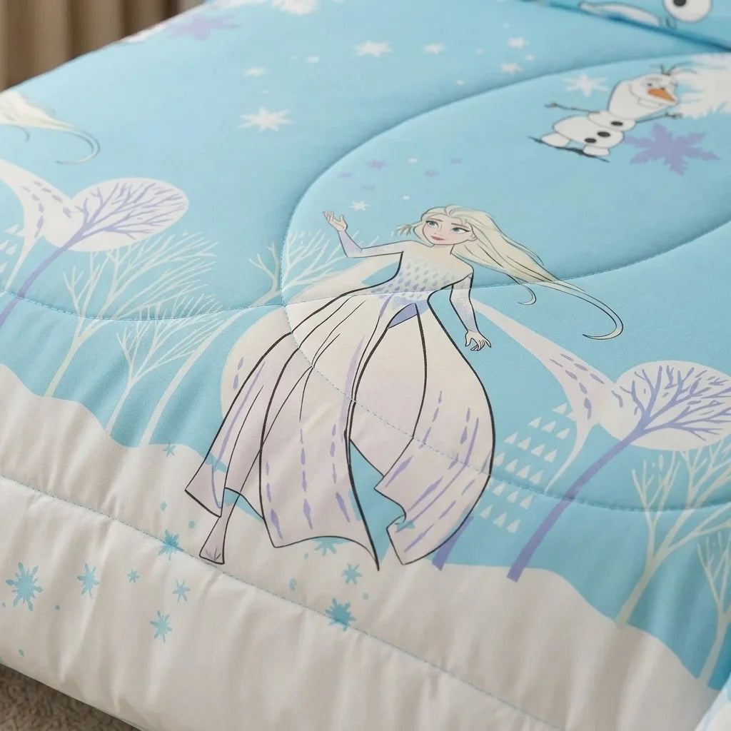Cubrelecho Acolchado Disney Frozen Celeste Estampados Animados