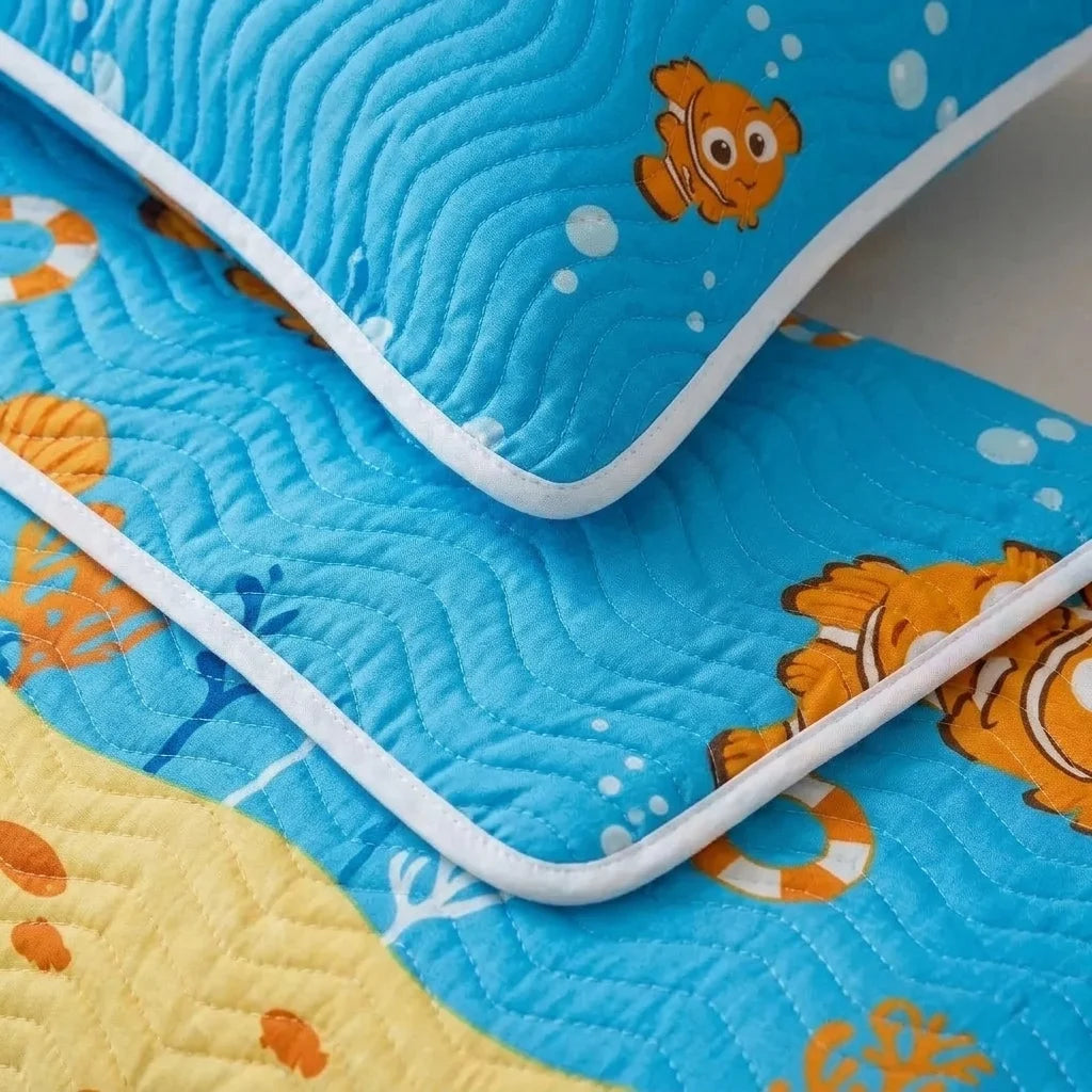 Cubrelecho Prensado Disney Buscando A Nemo Celeste Estampados Animados