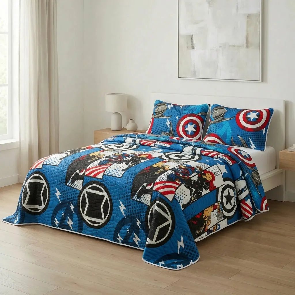 Cubrelecho Prensado Cama Semidoble  Marvel  Avengers