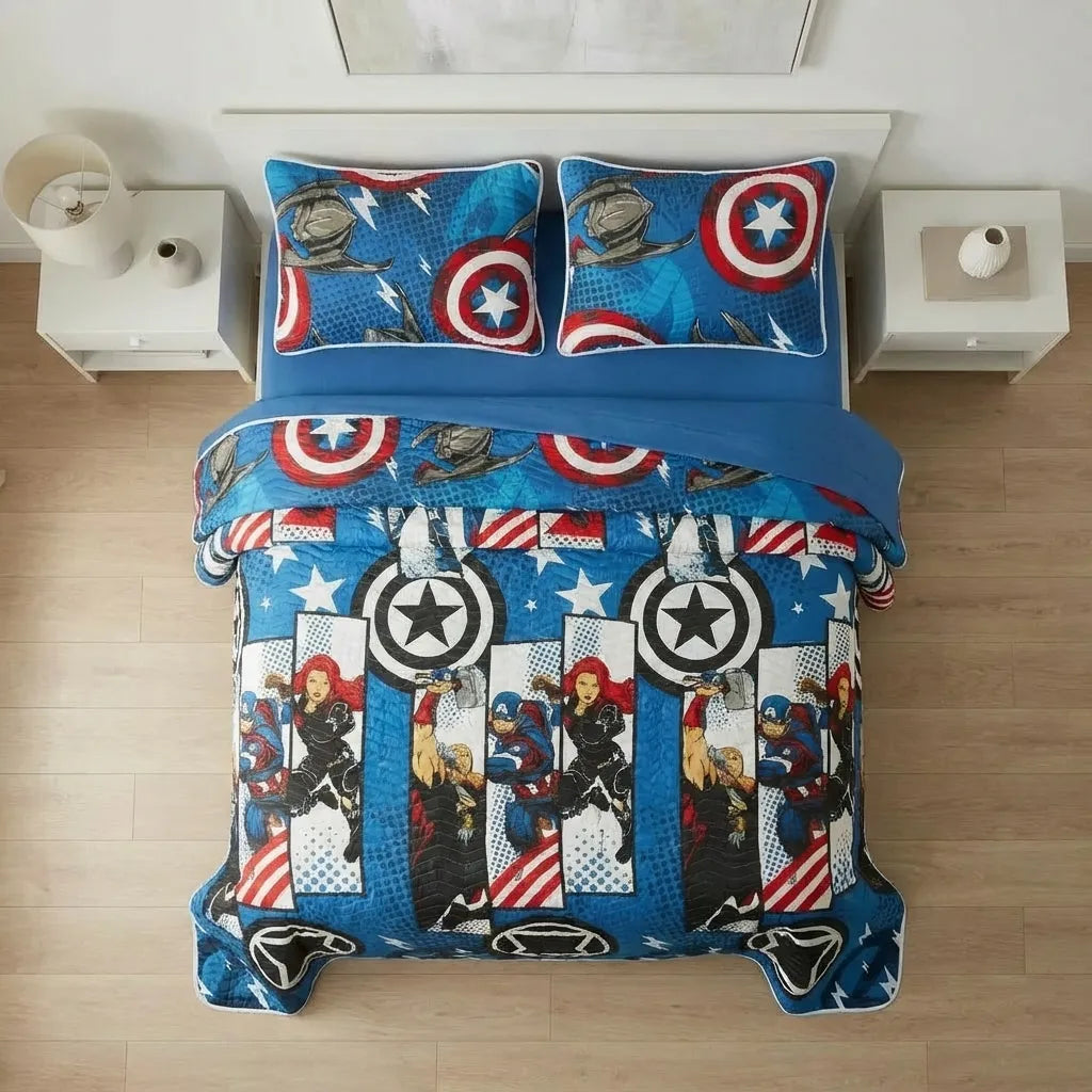 Cubrelecho Prensado Cama Semidoble  Marvel  Avengers