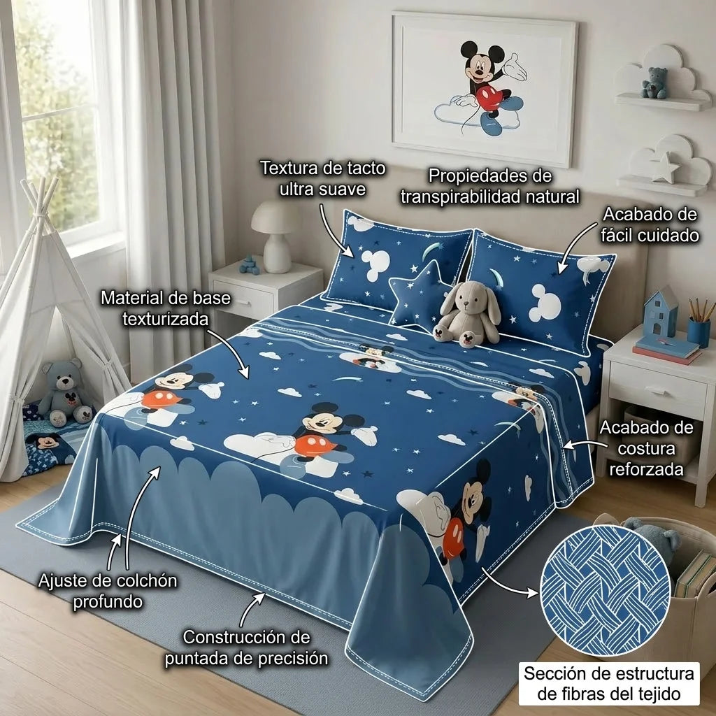 Juego De Sábanas Disney Plus Mickey Jr