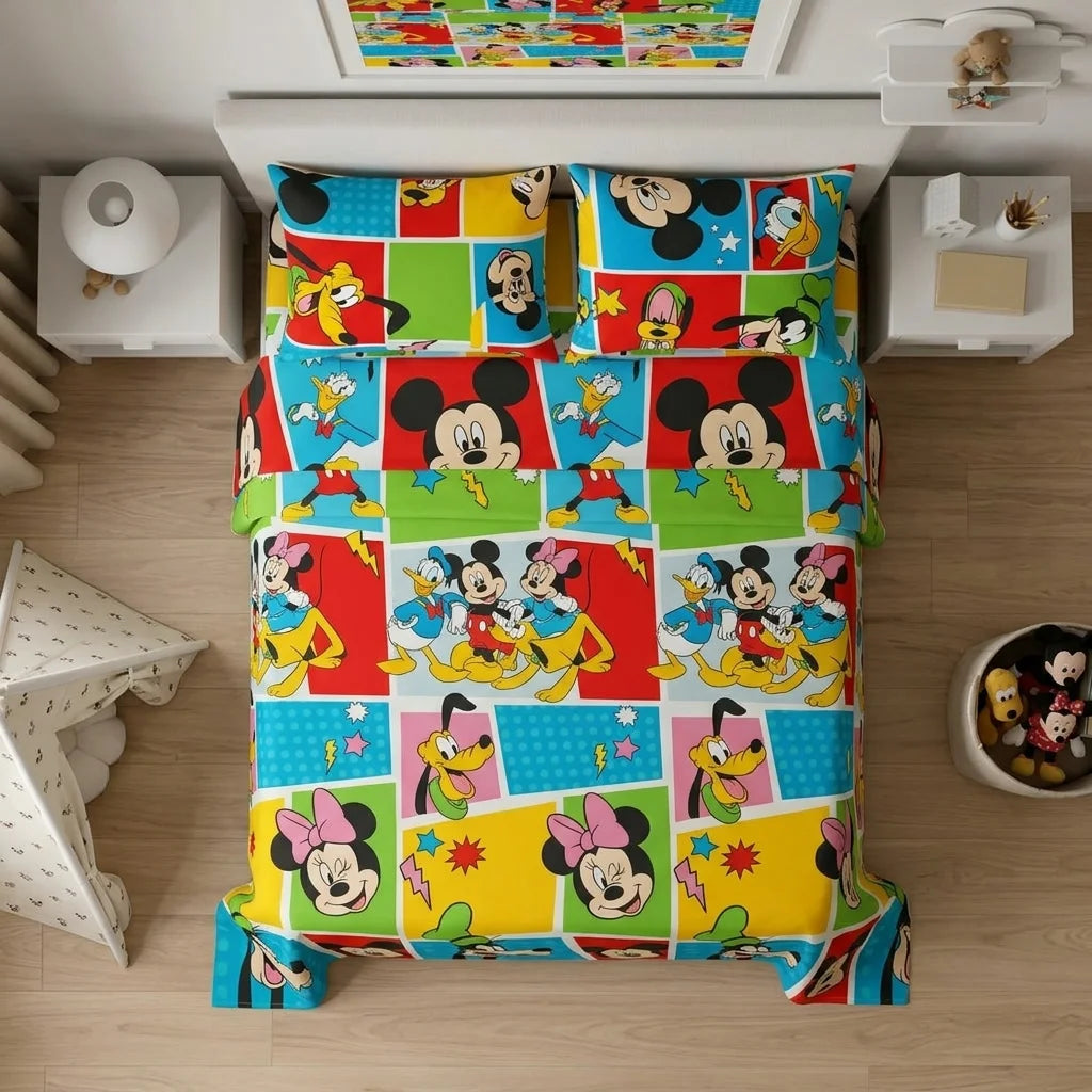 Juego De Sábanas Disney Plus Mickey Y Sus Amigos