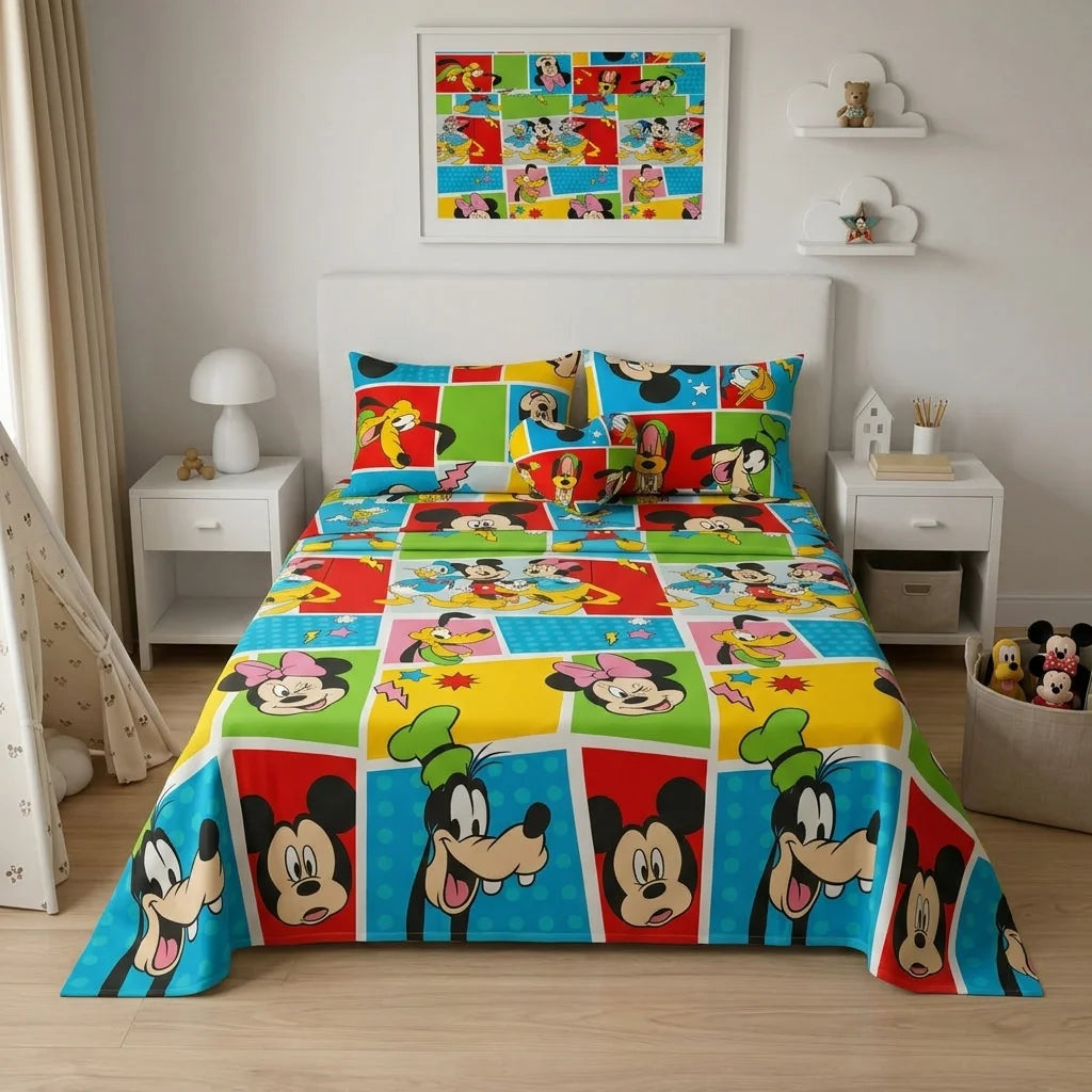 Juego De Sábanas Disney Plus Mickey Y Sus Amigos