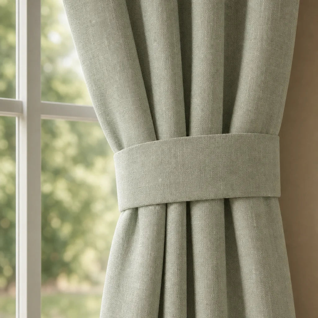 Cortina Lino Boton Ancestral Beige Neutrales