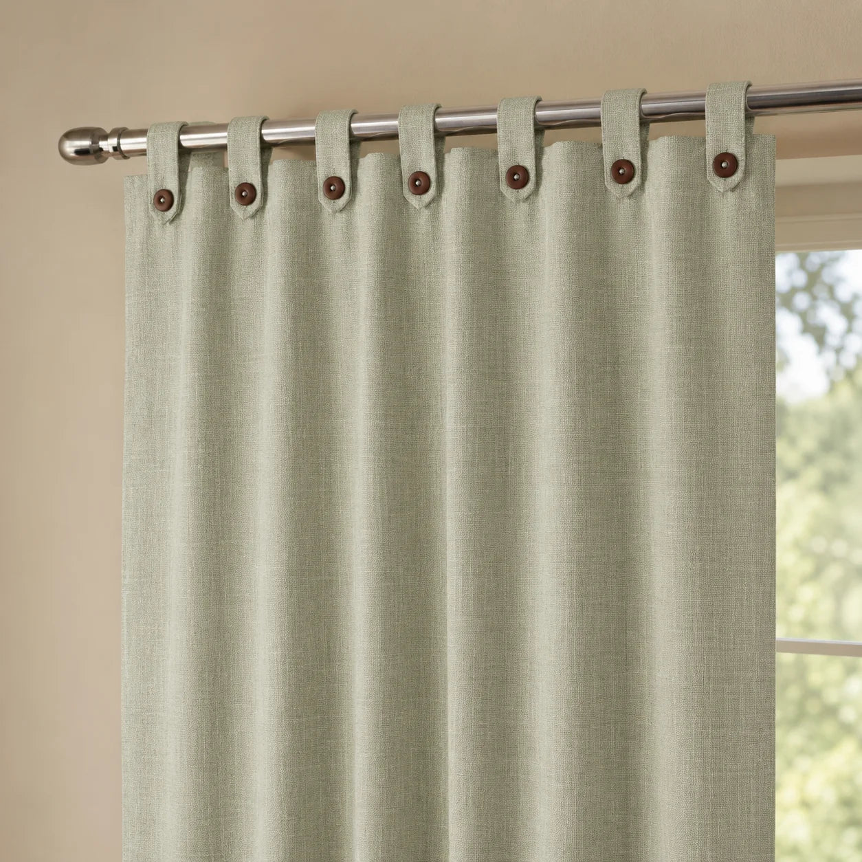 Cortina Lino Boton Ancestral Beige Neutrales