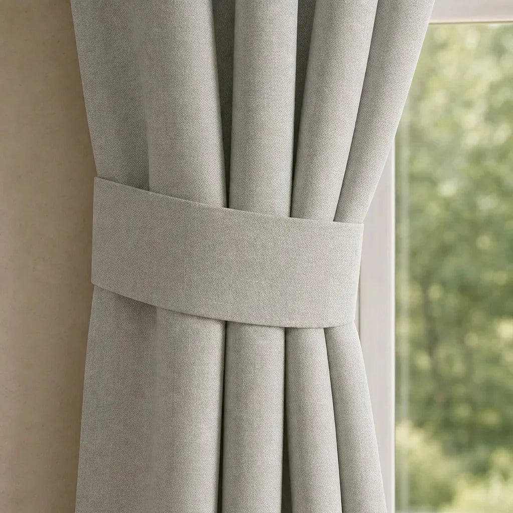 Cortina Lino Boton Ancestral Gris Neutrales