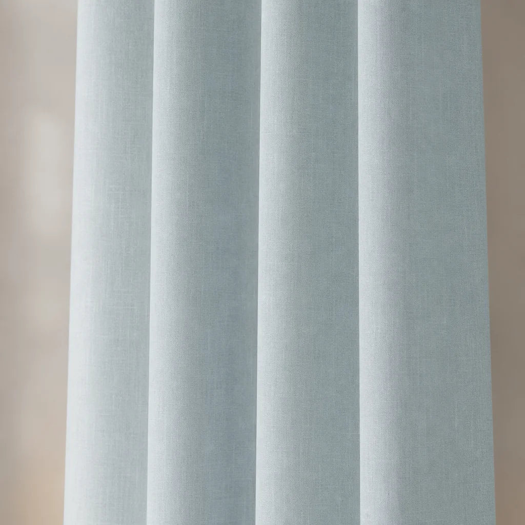 Cortina Lino Boton Ancestral Azul Neutrales