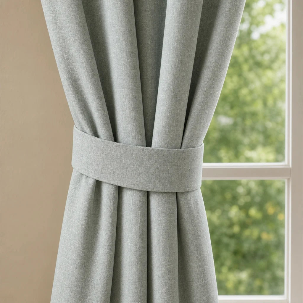 Cortina Lino Boton Ancestral Gris Neutrales