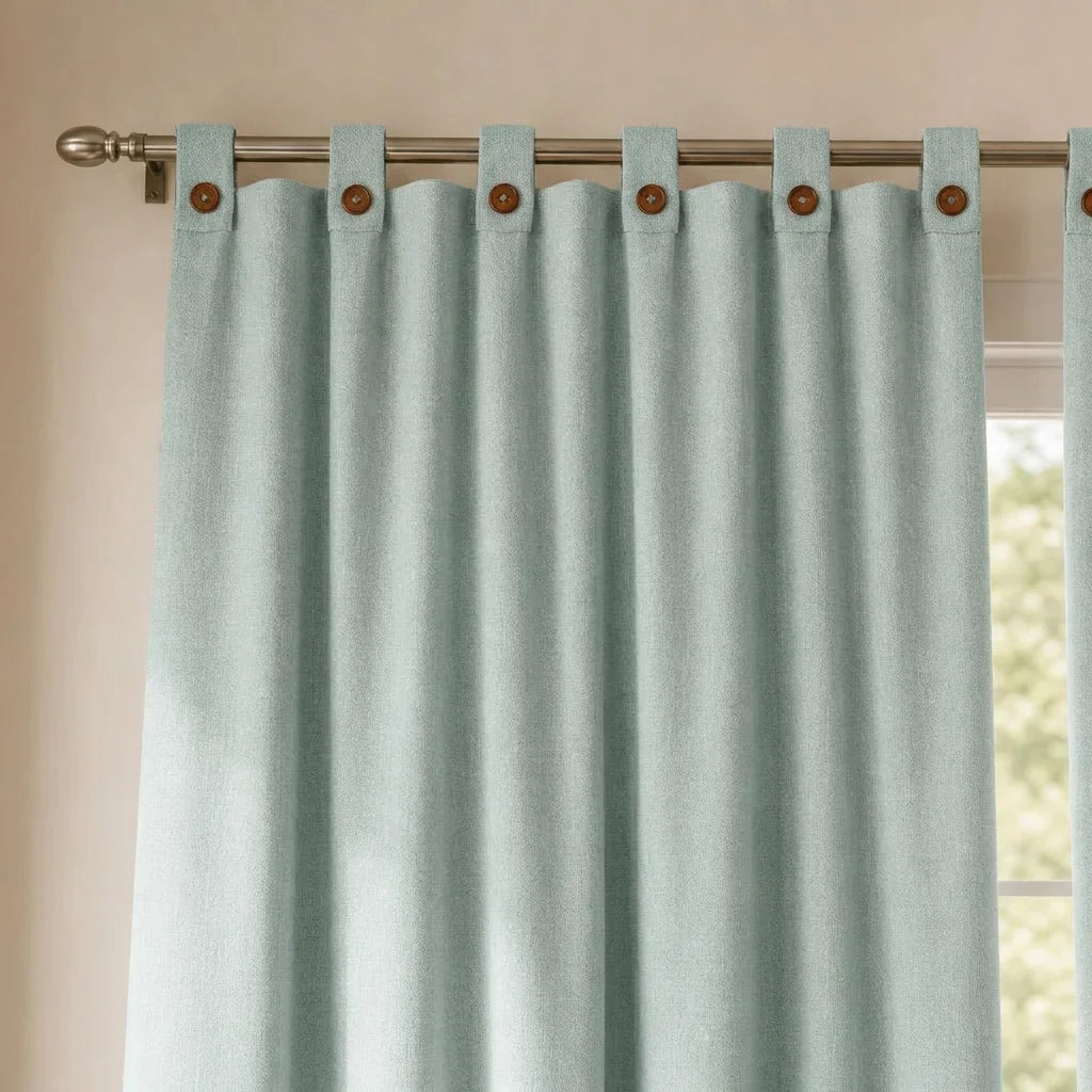 Cortina Lino Boton Ancestral Gris Neutrales