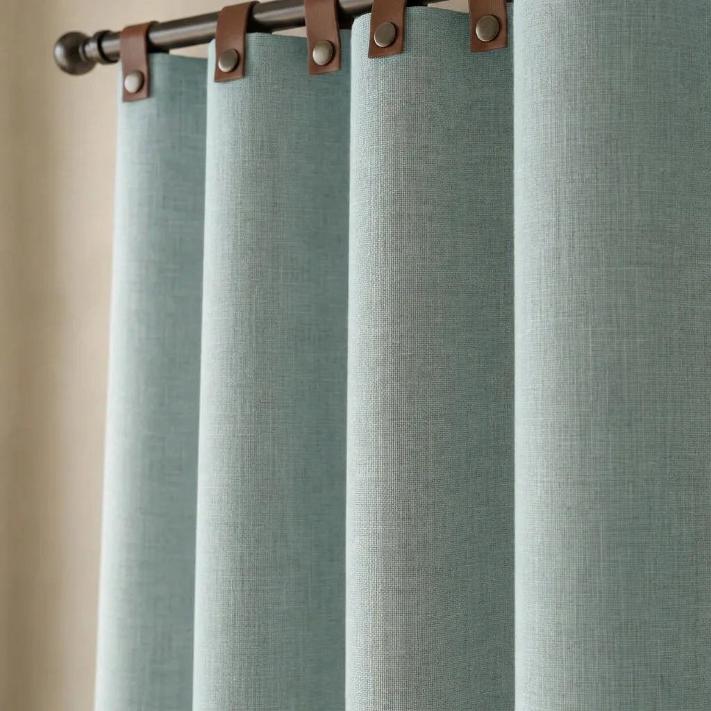 Cortina Lino Boton Ancestral Gris Neutrales