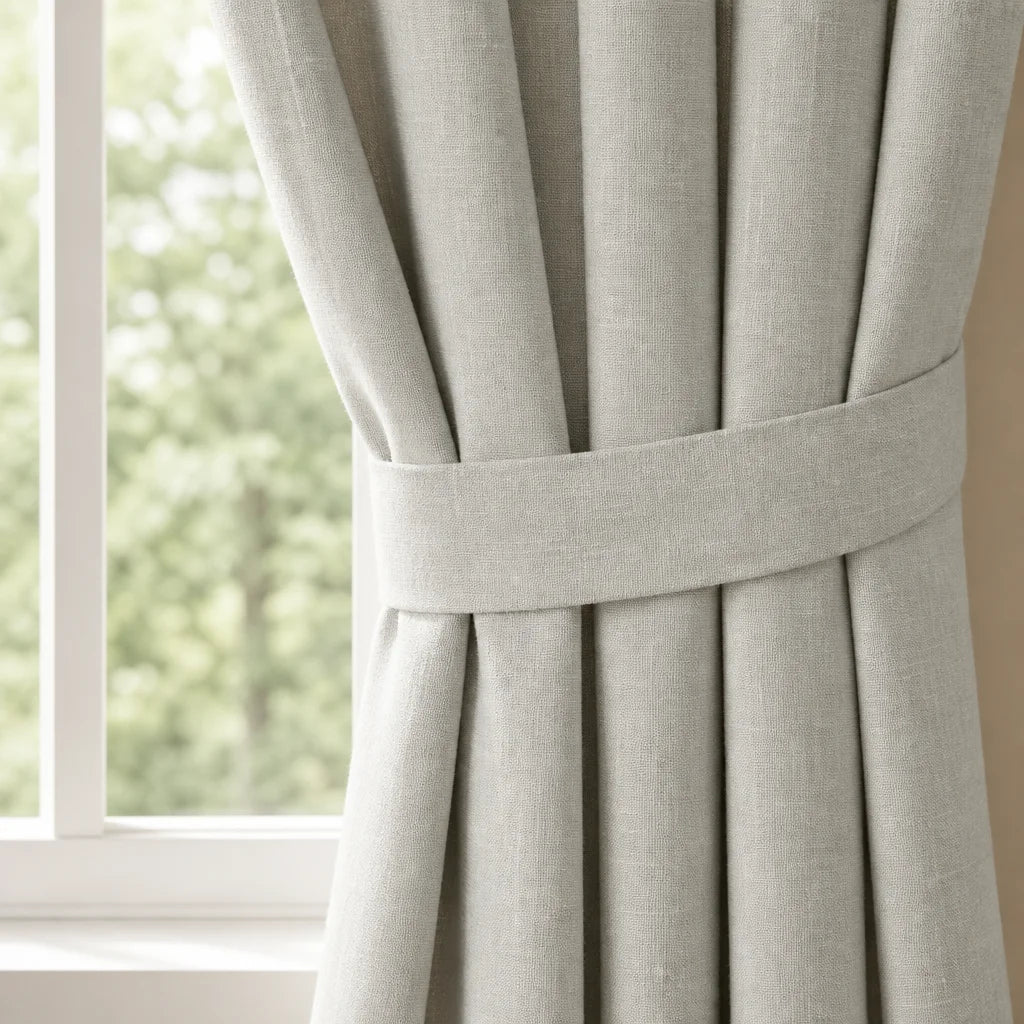 Cortina Lino Boton Ancestral Blanco Neutrales