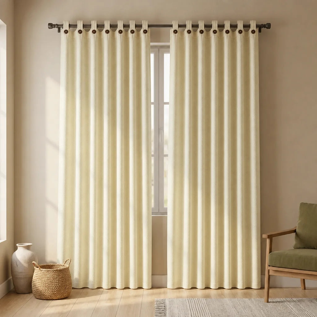 Cortina Ramia Boton Ancestral Beigue Clasica