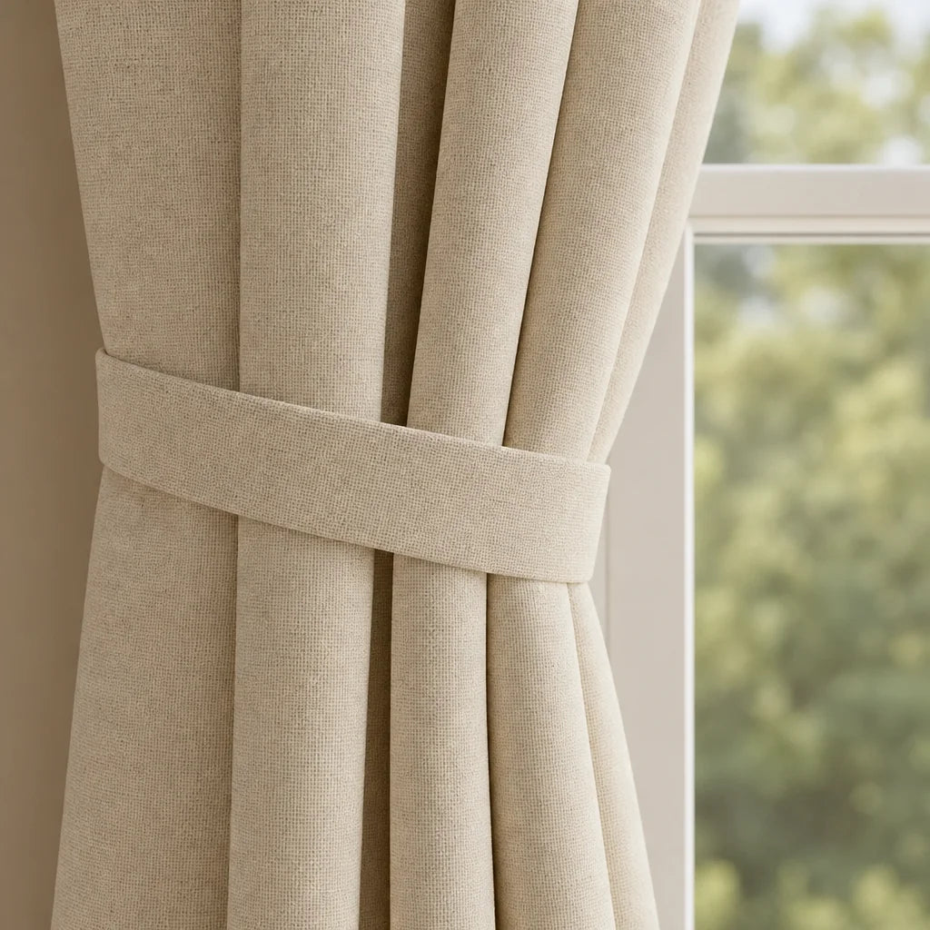 Cortina Ramia Boton Ancestral Beigue Clasica