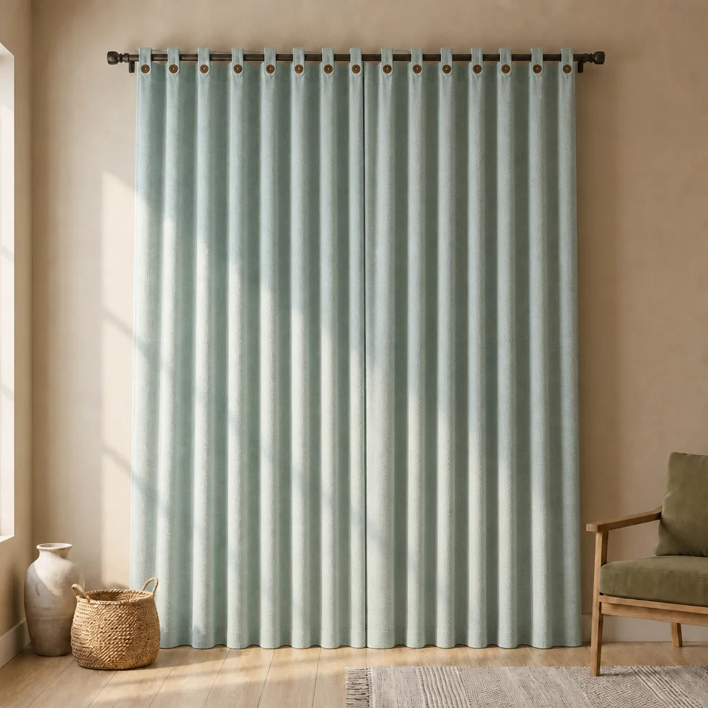 Cortina Ramia Boton Ancestral Gris Clasica