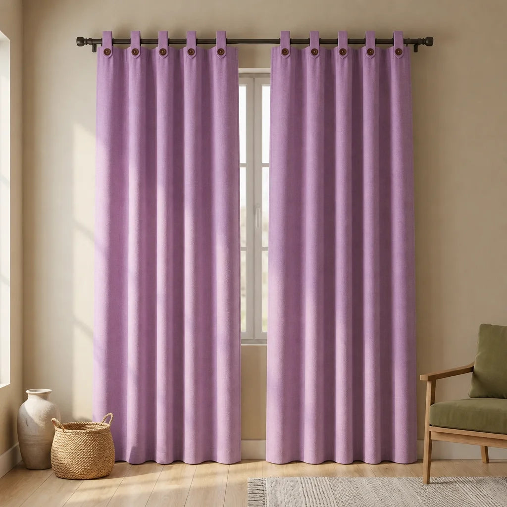 Cortina Ramia Boton Ancestral Morado Clasica