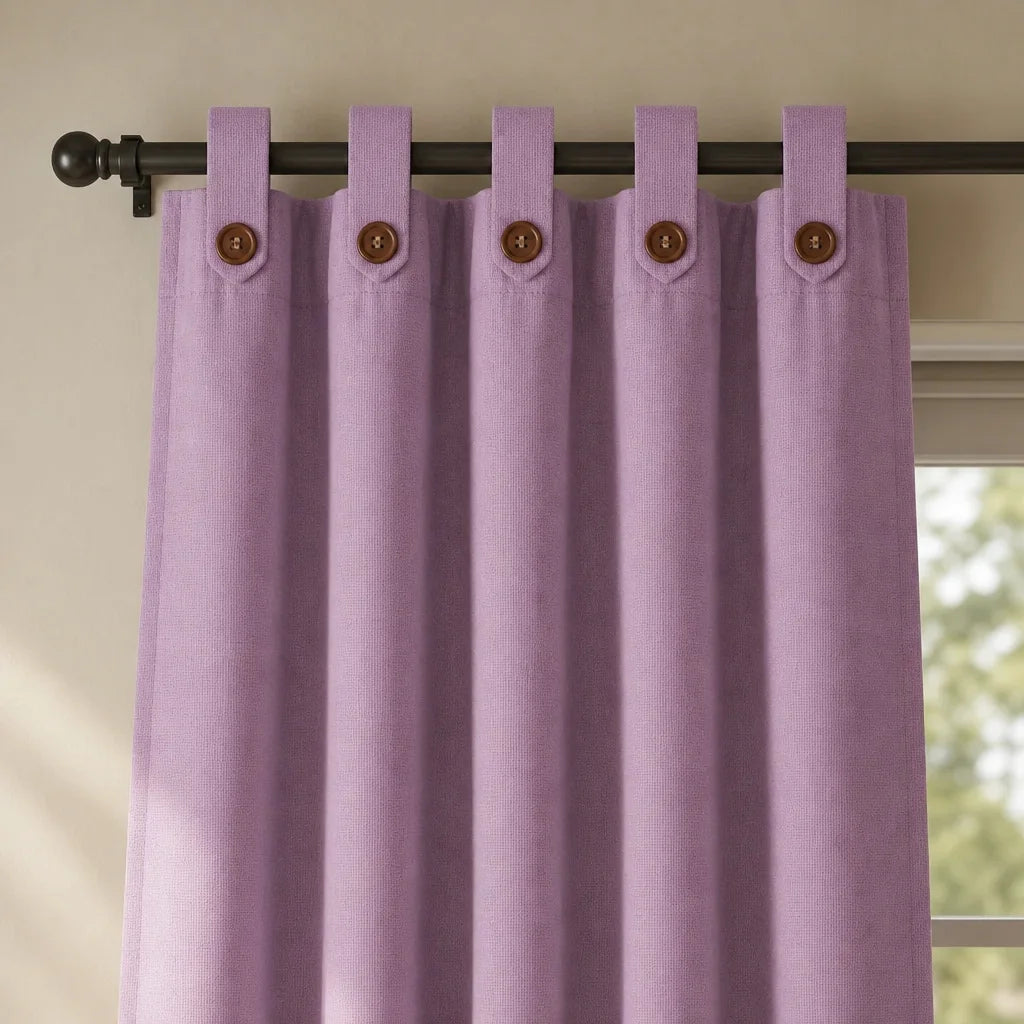 Cortina Ramia Boton Ancestral Morado Clasica