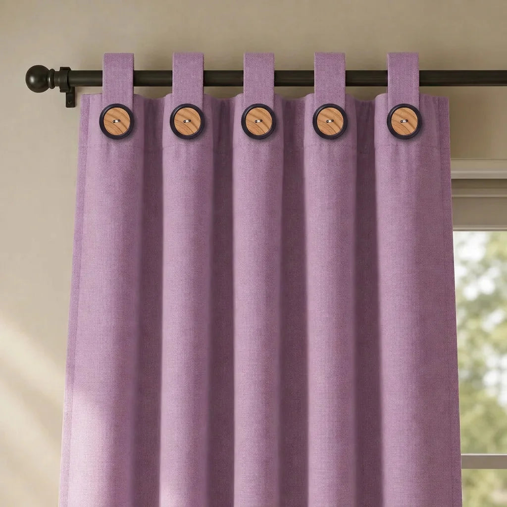 Cortina Ramia Boton Ancestral Morado Clasica