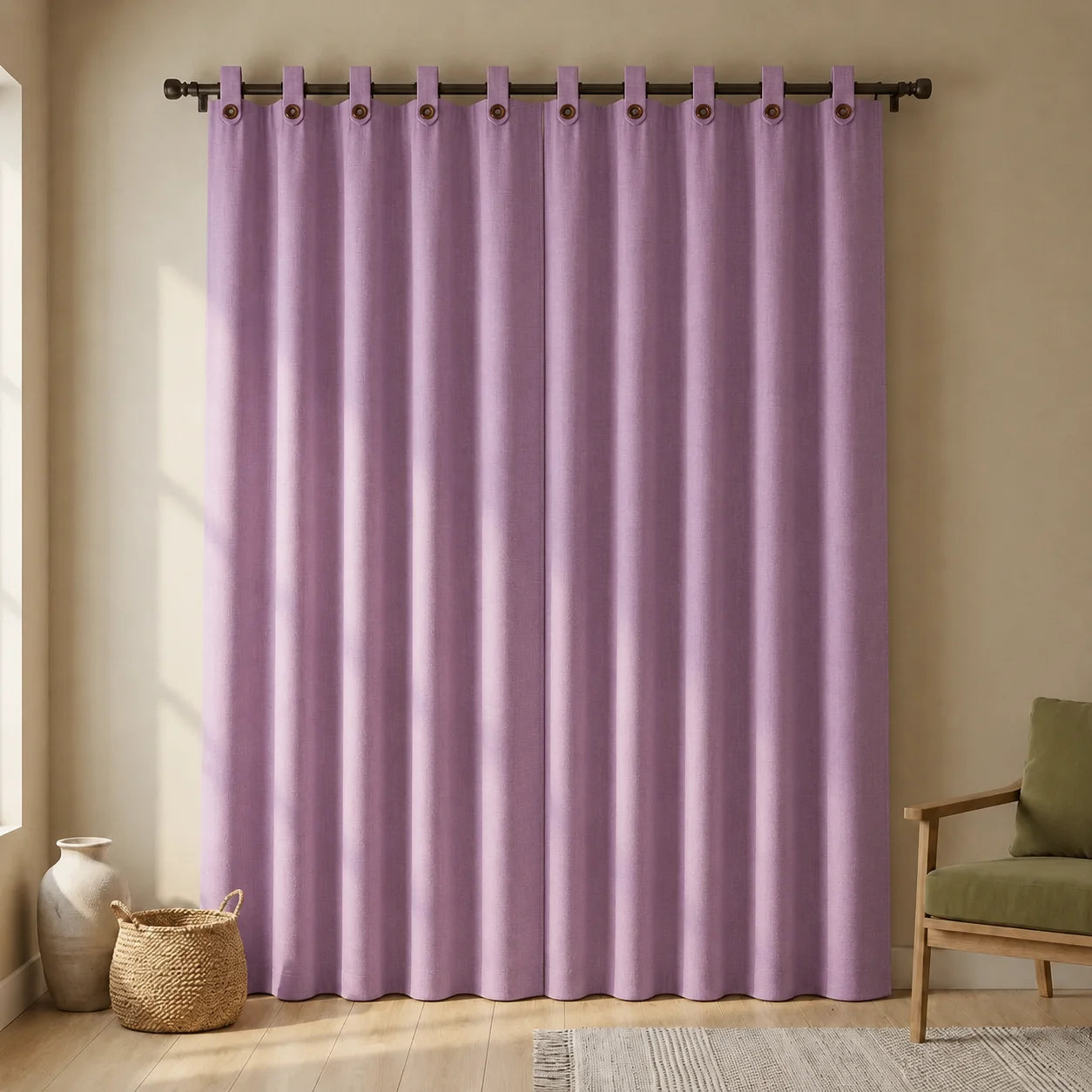 Cortina Ramia Boton Ancestral Morado Clasica