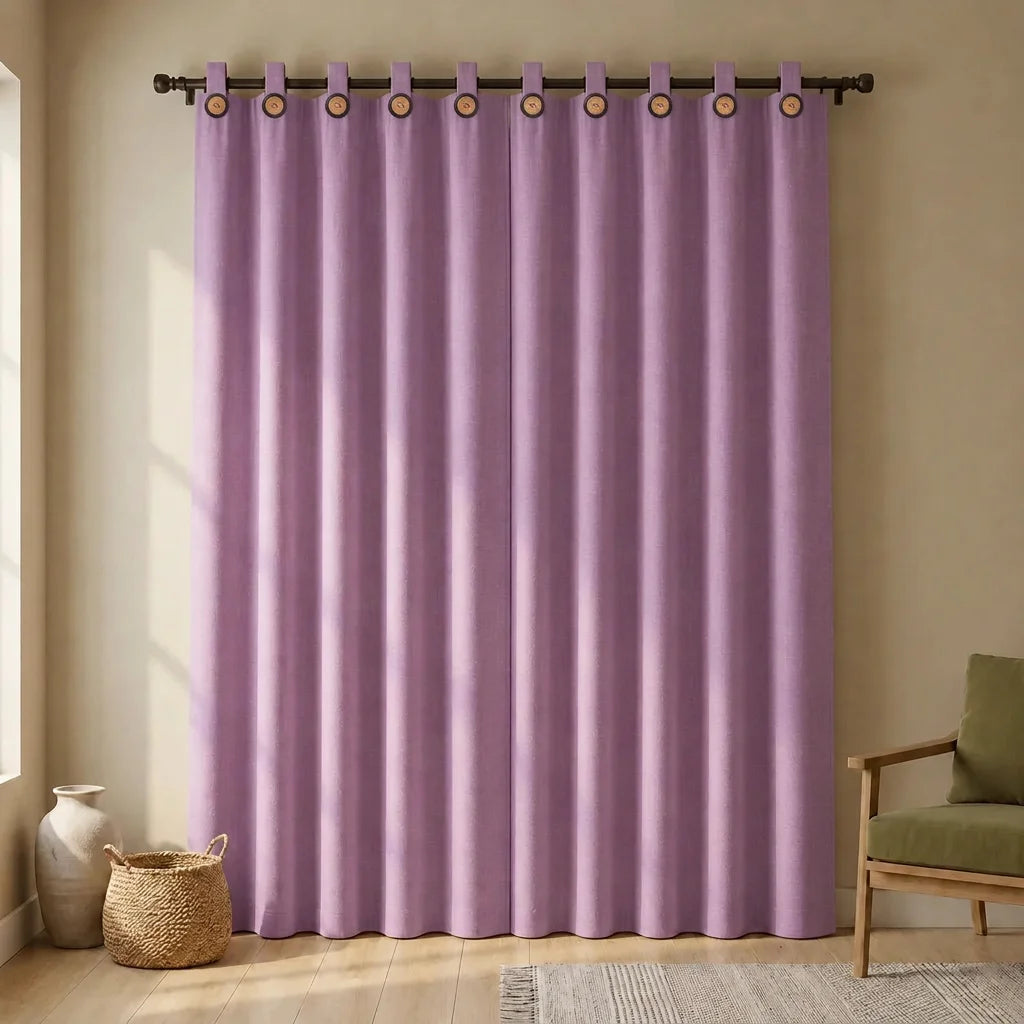 Cortina Ramia Boton Ancestral Morado Clasica