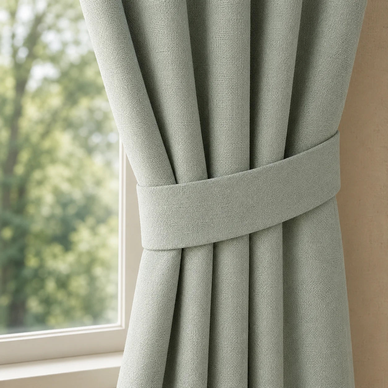 Cortina Ramia Boton Ancestral Gris Azul