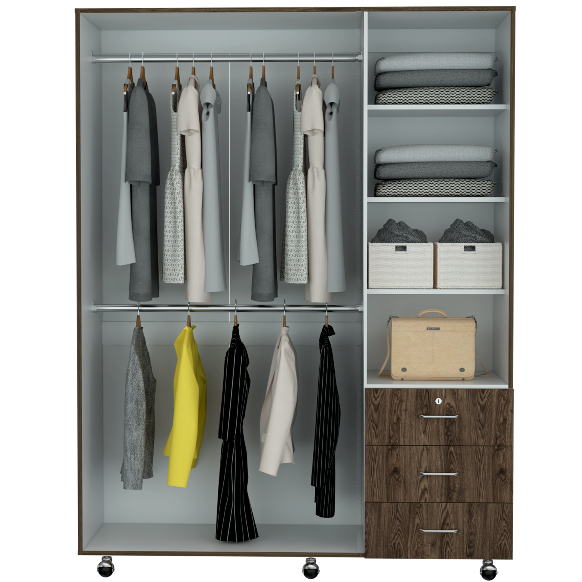 Closet Arizona 180 X 140 X 40 Rta Milan + Blanco