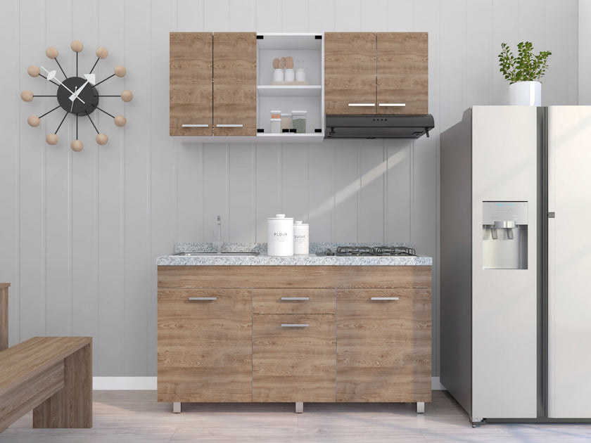 Mueble Superior De Cocina Sicilia 150 Rta Blanco + Miel
