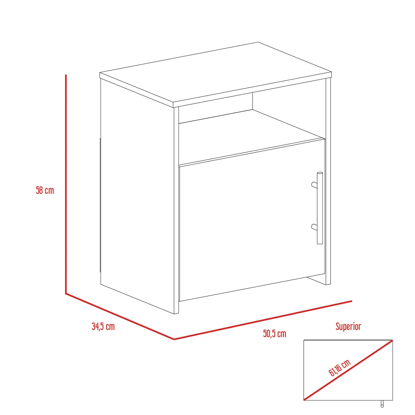 Mesa De Noche Nordico Rta Milan