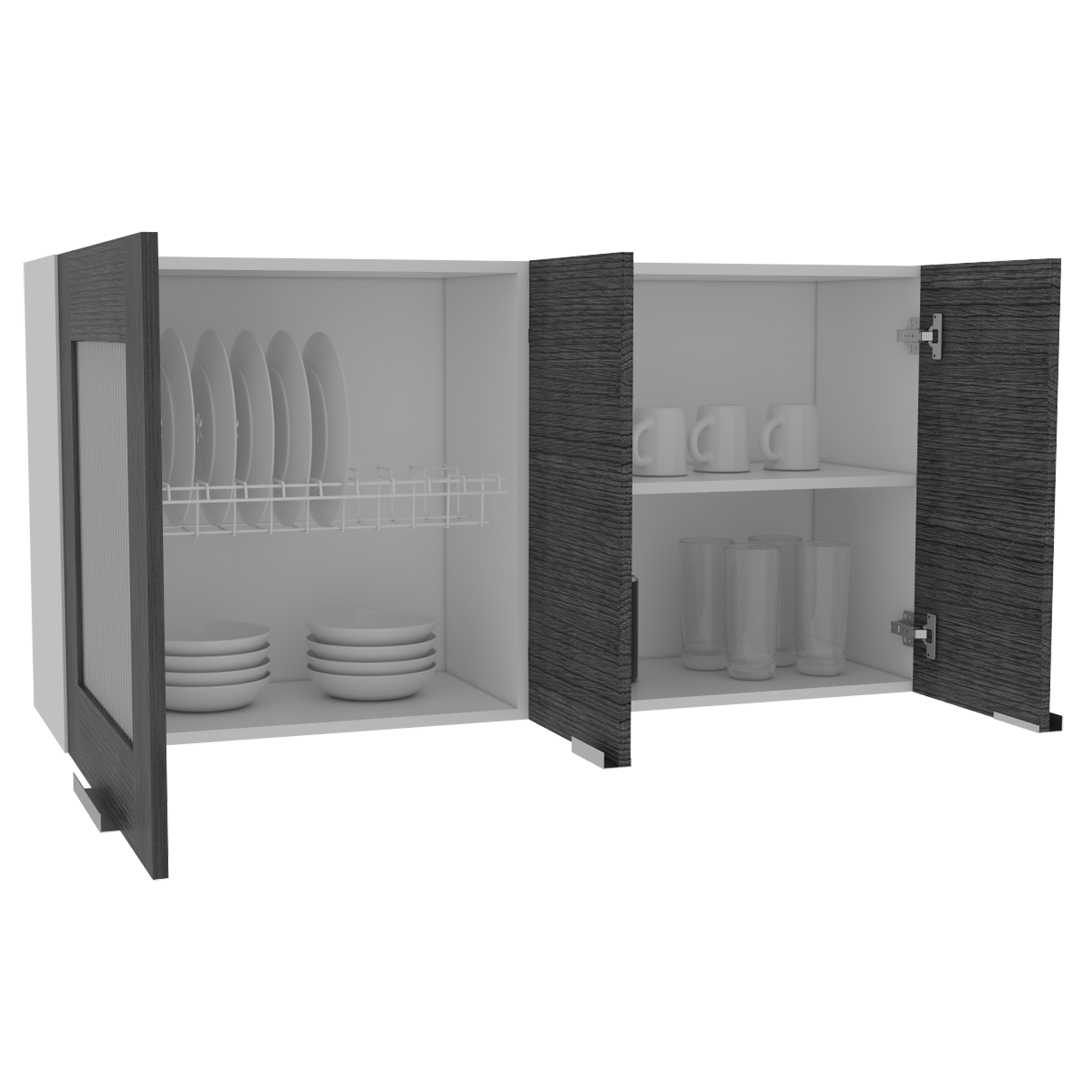 Mueble Superior Fendi Rta Blanco + Roble Gris