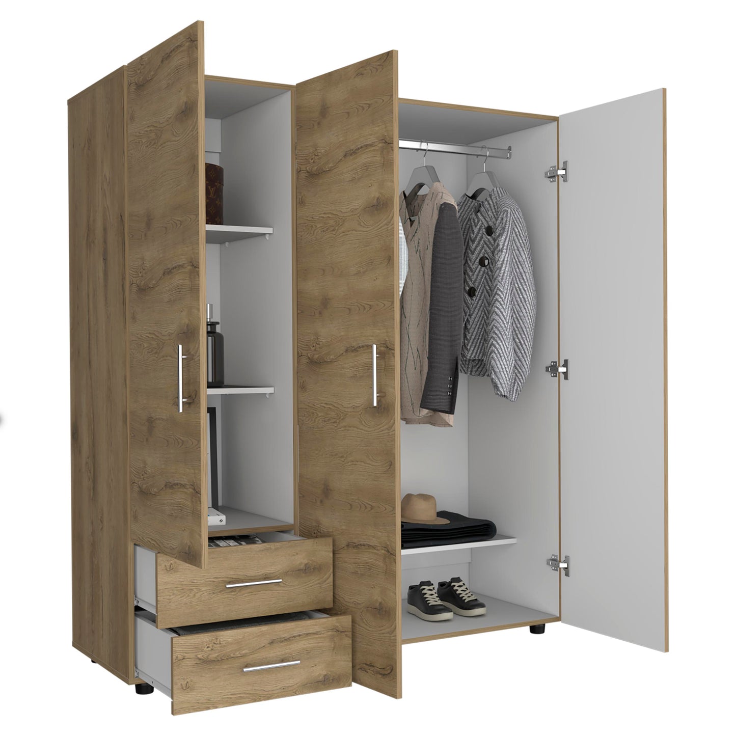 Closet Dassel 161 X 140 X 51 Rta Macadamia + Blanco