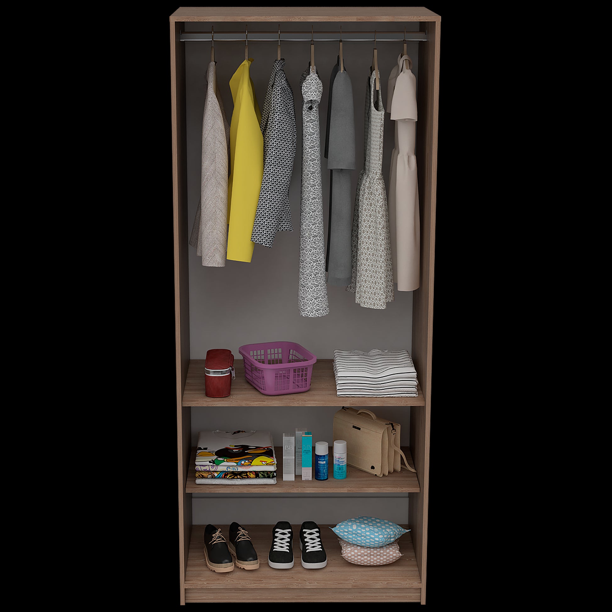 Armario Kaia 190 X 80 X 52 Rta Miel + Blanco