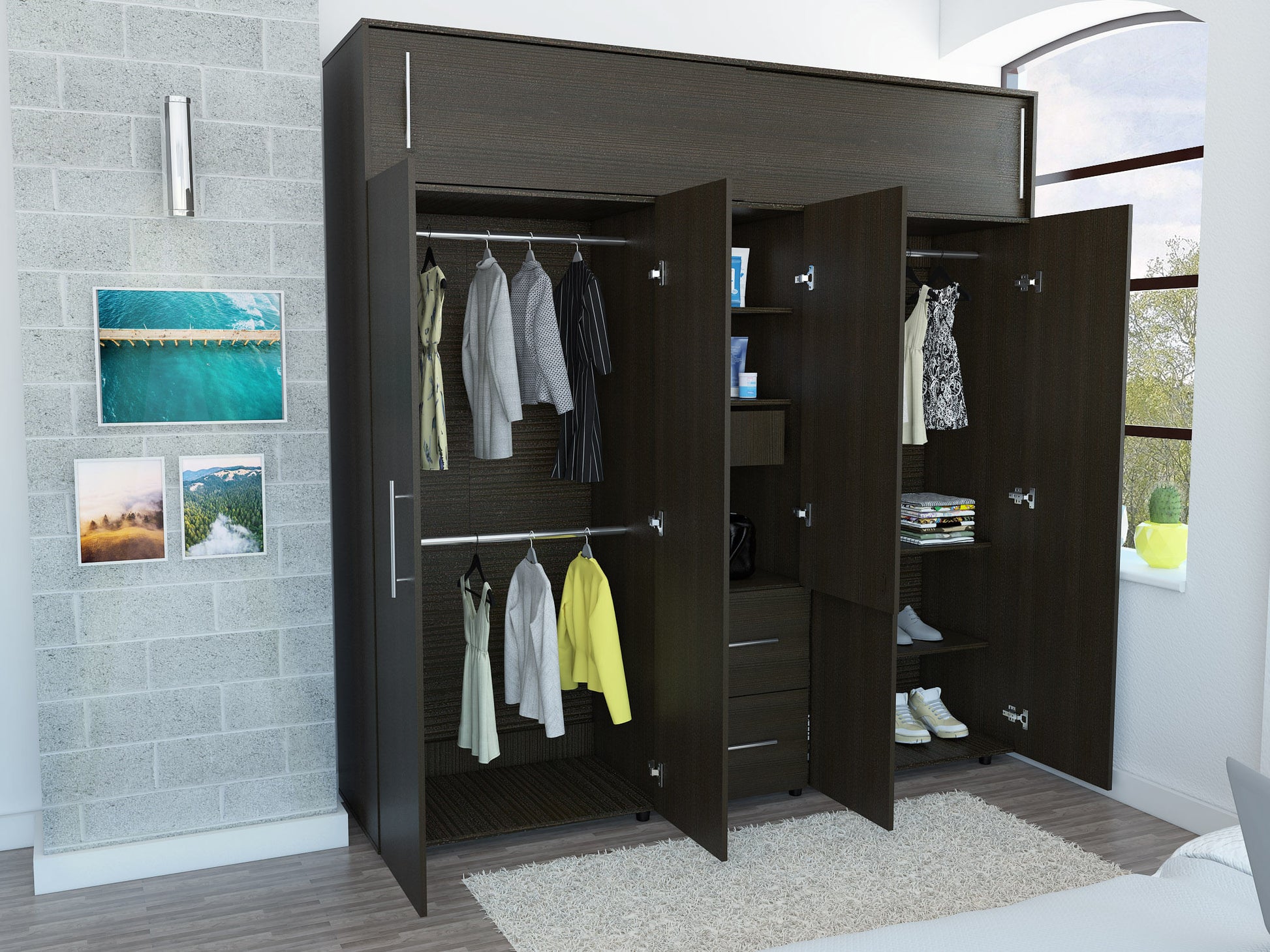 Closet Bigaf 204 X 200 X 50 Rta Wengue