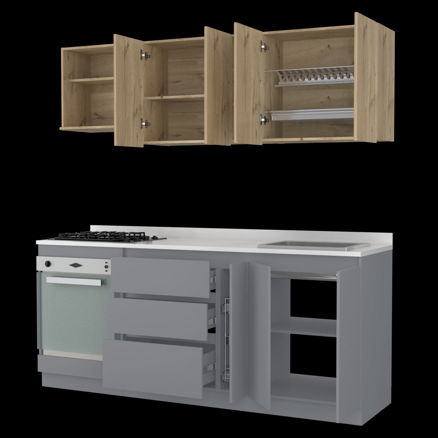 Cocina 210 Tenerife Rta Duna + Gris