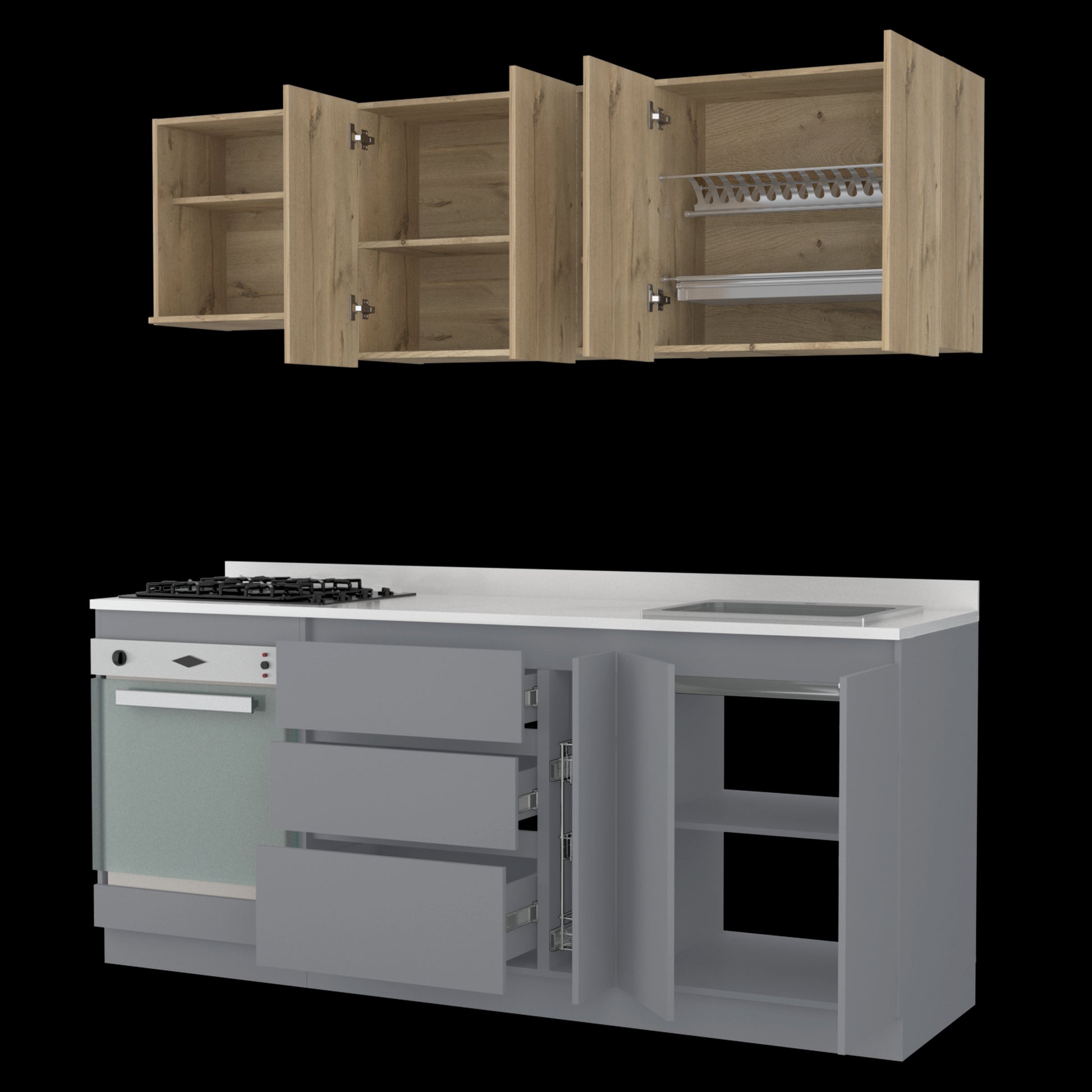 Cocina 210 Tenerife Rta Duna + Gris