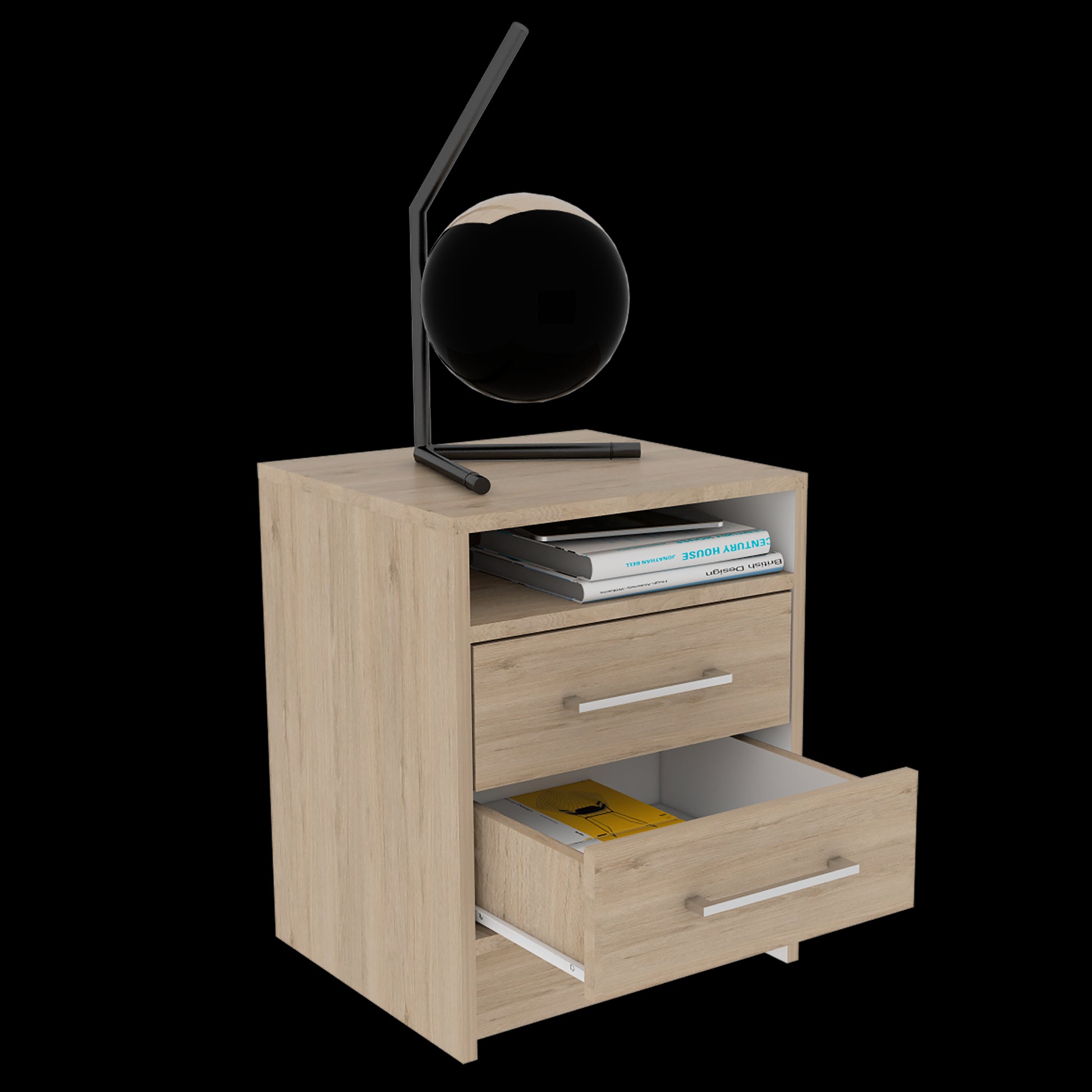 Mesa De Noche Eter Rta Rovere + Blanco