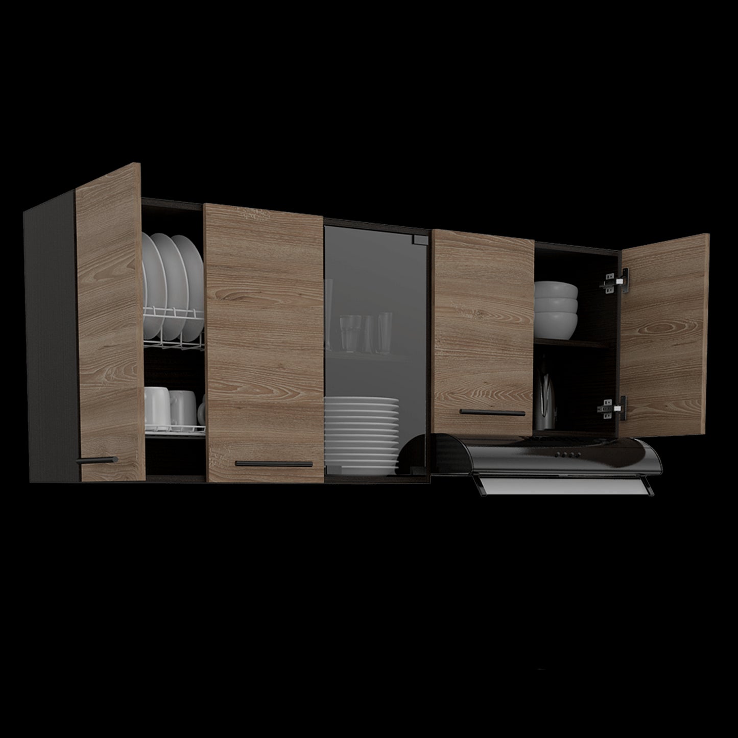 Mueble Superior De Cocina 150 Luna Rta  Wengue + Miel