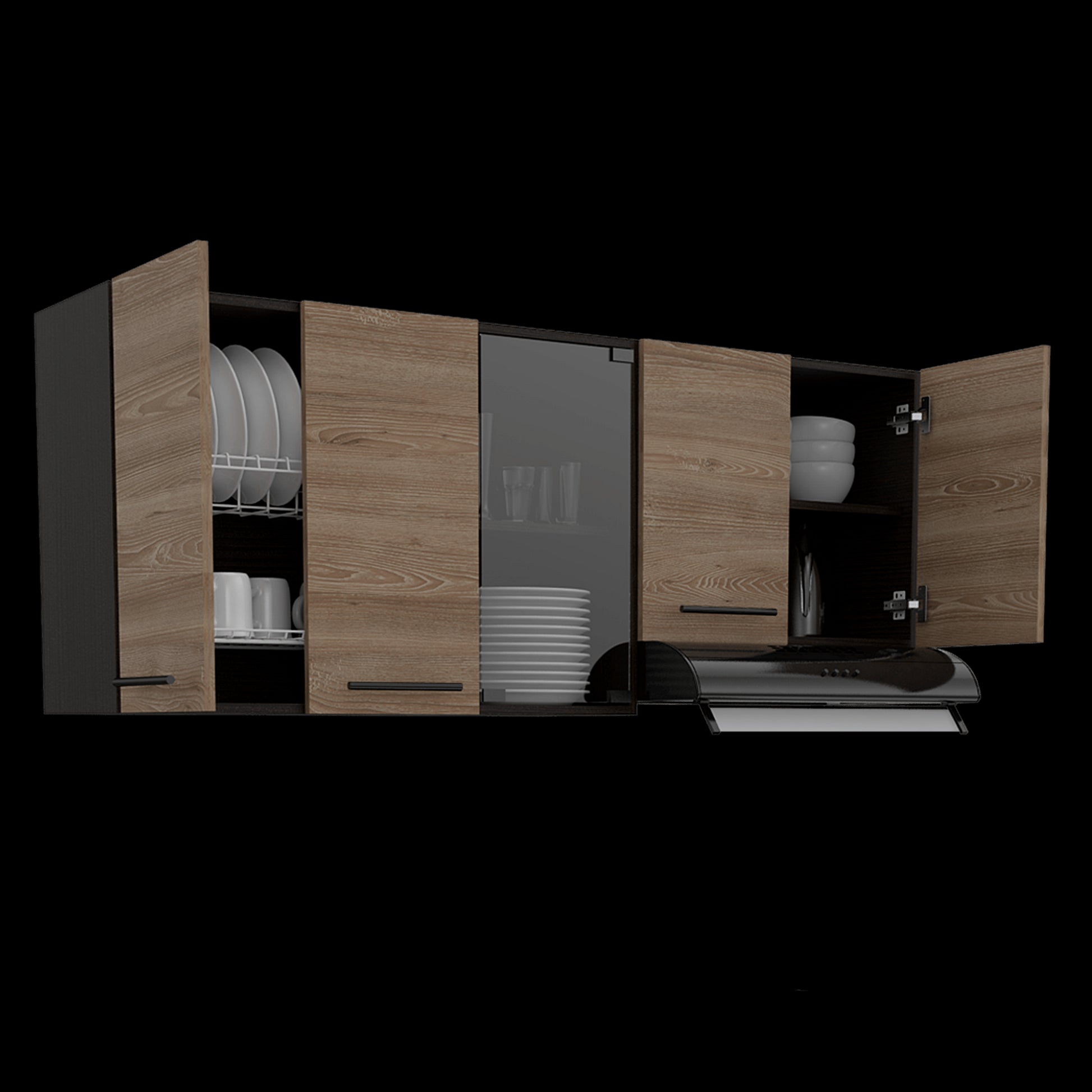 Mueble Superior De Cocina 150 Luna Rta  Wengue + Miel