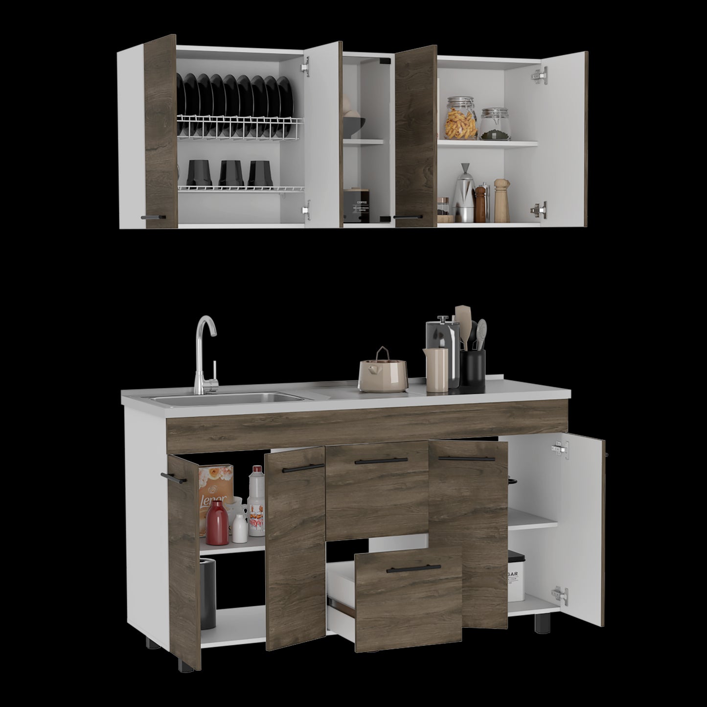 Cocina 150 Boston Rta Blanco + Bellota