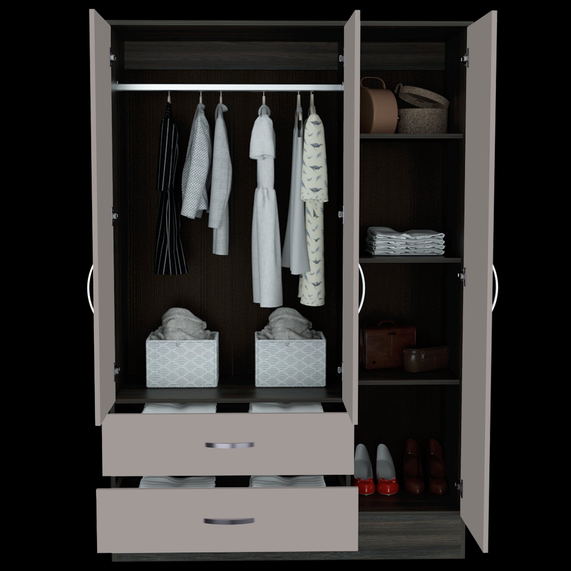 Closet Balton 180 X 120 X 50 Rta Carbon + Taupe