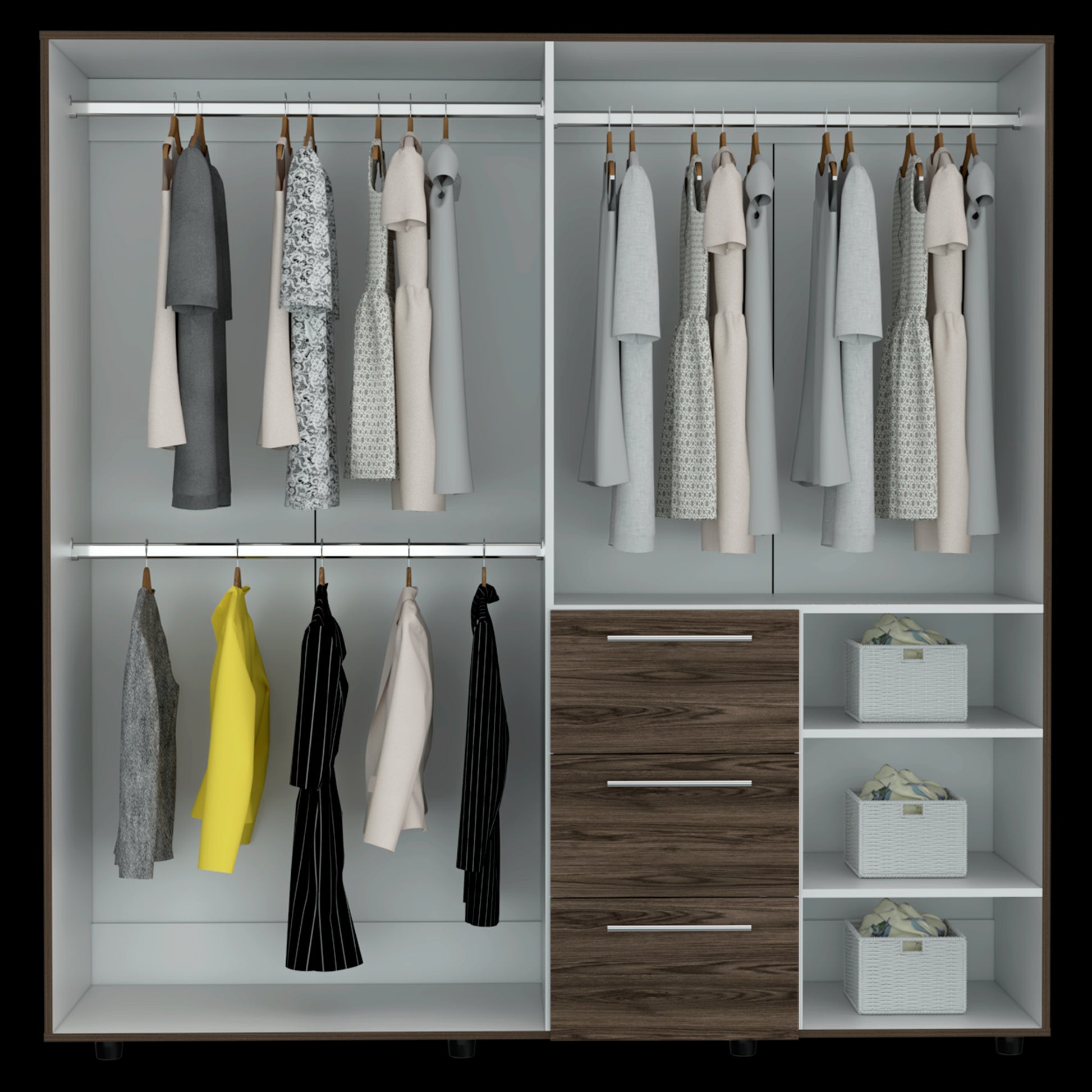 Closet Harlem 184 X 181 X 50 Rta Milan + Blanco