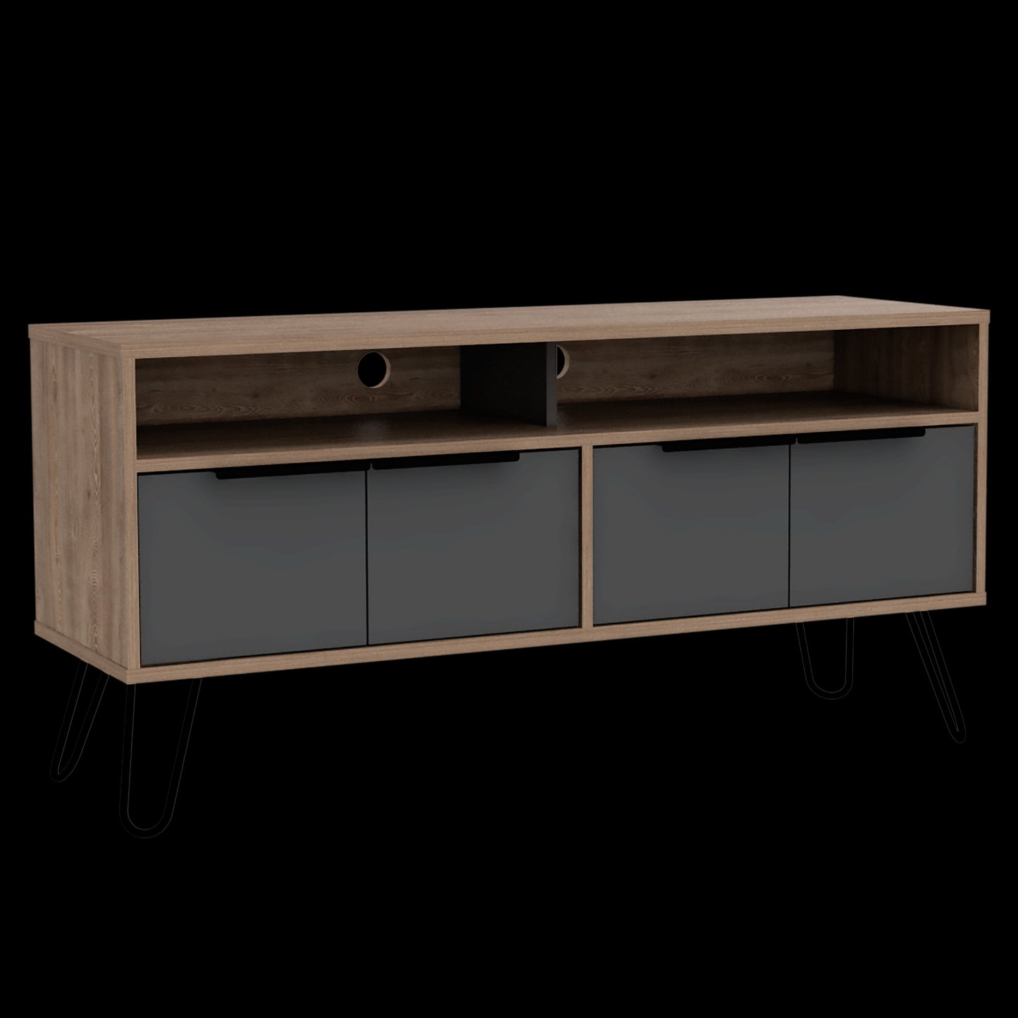 Rack Para Tv Vegas Rta Roble + Gris