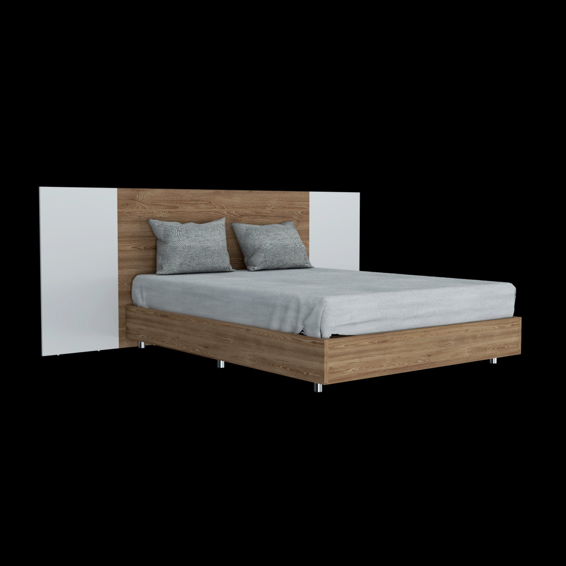 Cama 140 Nebraska Rta Miel + Blanco