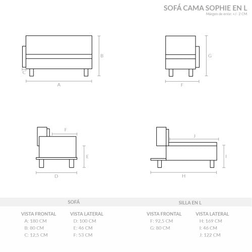 Sofá Cama En L Antifluido  Sophie