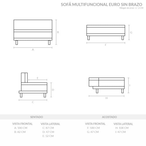 Sofa Cama Antifluido  Multifuncional Euro
