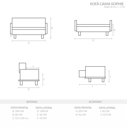 Sofá Cama Cuero Sintetico  Sophie