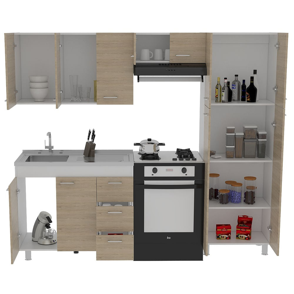 Cocina Ferreti Meson Izquierdo Blanco Rovere