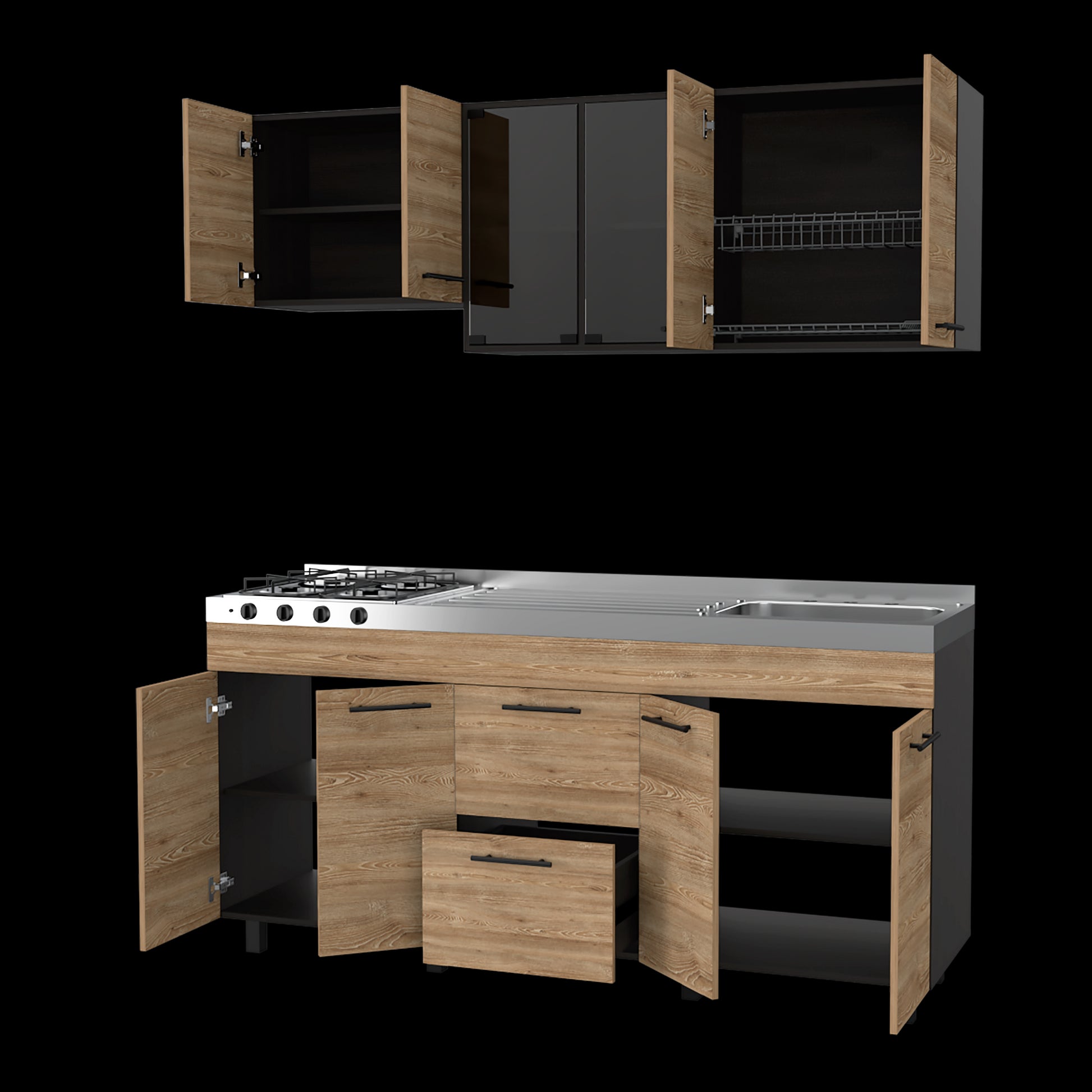 Cocina 180 Luna Rta Wengue + Miel