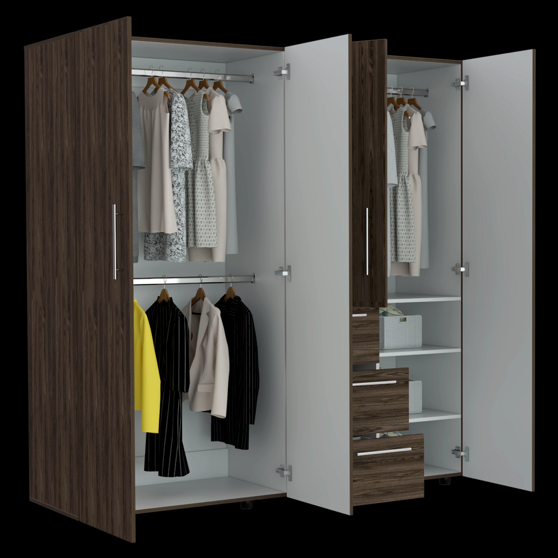Closet Harlem 184 X 181 X 50 Rta Milan + Blanco