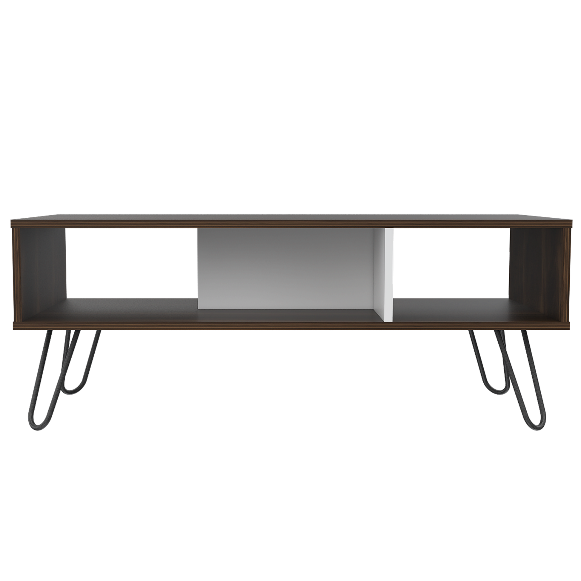 Mesa De Centro Vassel Rta Nogal + Blanco