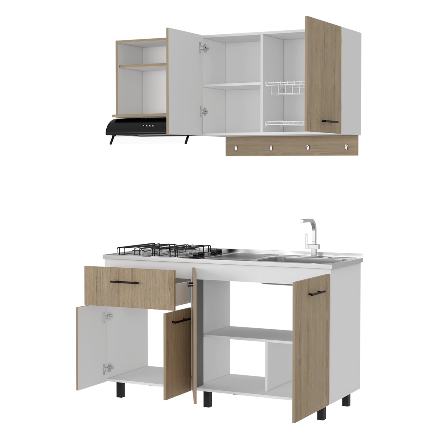 Cocina 150 Alani Rta Blanco-Rovere