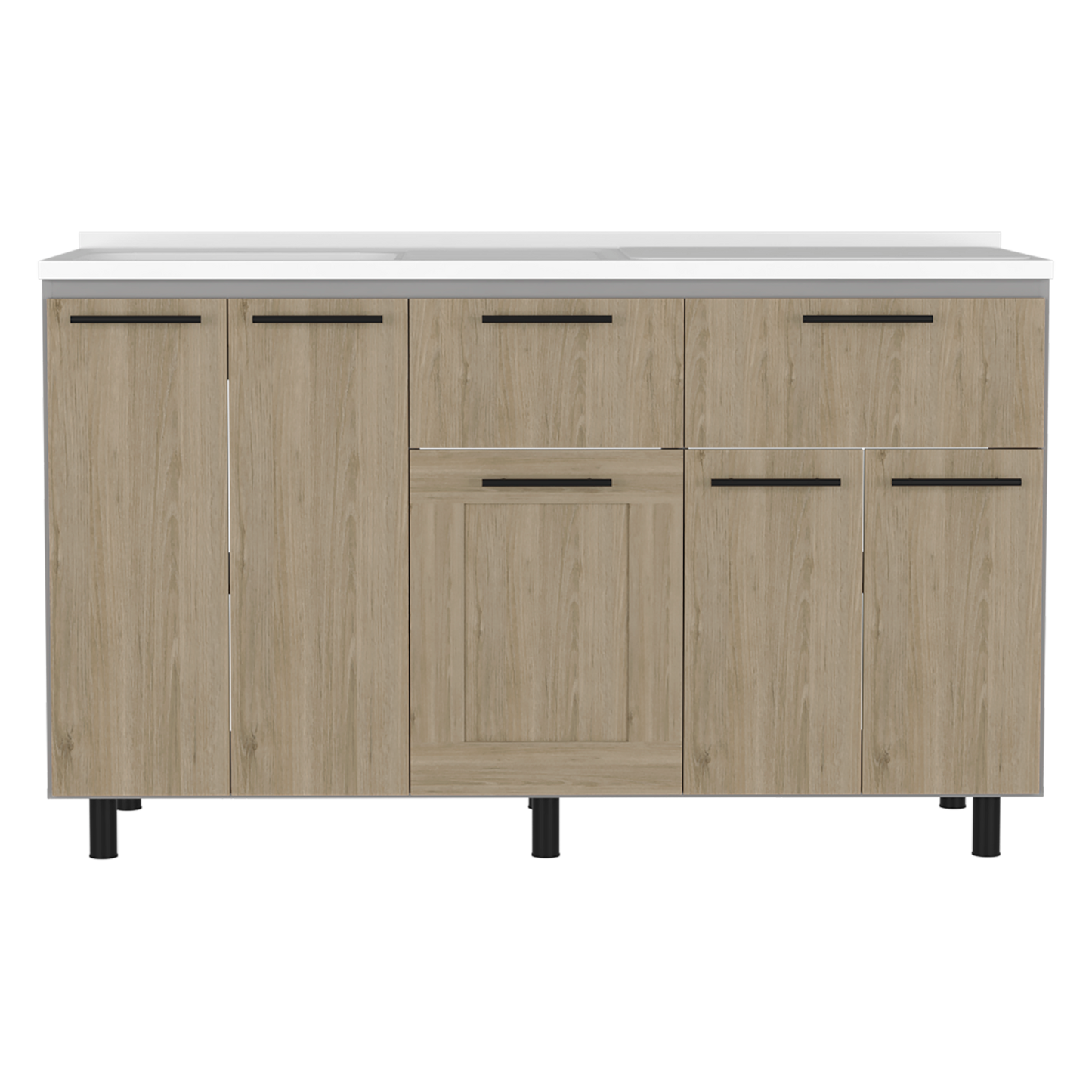 Modulo Inferior 150 Kitchen Hasselt Rta Gris + Rovere